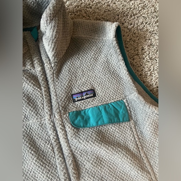 Patagonia Women’s Retro-X Fleece Vest – Gray with Teal Trim, Size Medium - Picture 2 of 7